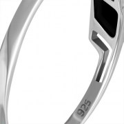 Black Onyx Silver Ring, r474